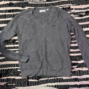 Gray Lacoste long sleeve sweater